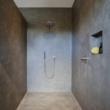 badplanung, bad, dusche, waschtisch, private-spa, holz, beton wand, fugenlos, Boden, Wände